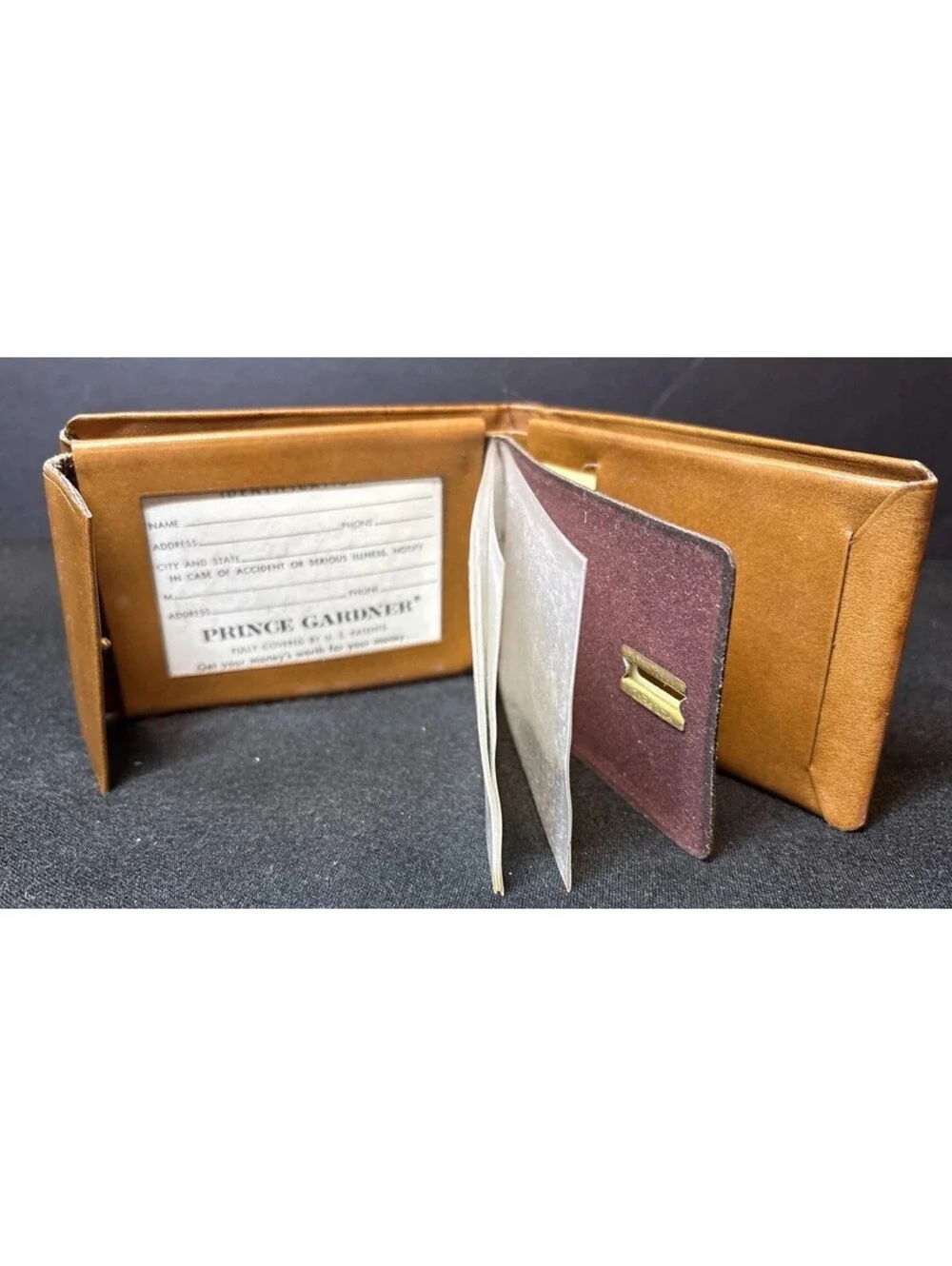 NEW NOS VTG Prince Gardner Brown Bifold Full Grain Cowhide Leather Wallet